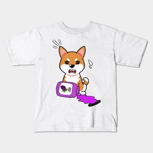 Funny orange dog spilled grape jam Kids T-Shirt